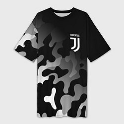 Футболка женская длинная JUVENTUS ЮВЕНТУС, цвет: 3D-принт