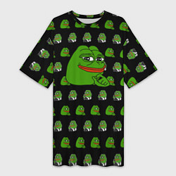 Женская длинная футболка Frog Pepe