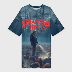 Женская длинная футболка Stranger Things