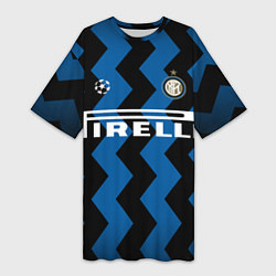 Футболка женская длинная Inter Home Jersey 202122, цвет: 3D-принт