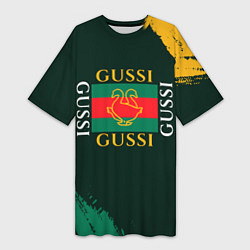 Женская длинная футболка GUSSI ГУСИ