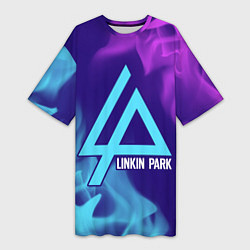 Футболка женская длинная LINKIN PARK ЛИНКИН ПАРК, цвет: 3D-принт