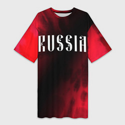 Женская длинная футболка RUSSIA РОССИЯ