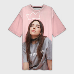 Футболка женская длинная Dua Lipa, цвет: 3D-принт
