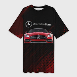 Футболка женская длинная Mercedes Benz AMG, цвет: 3D-принт