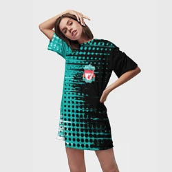 Футболка женская длинная Liverpool Ливерпуль, цвет: 3D-принт — фото 2