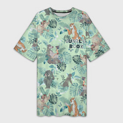 Женская длинная футболка Jungle Book pattern
