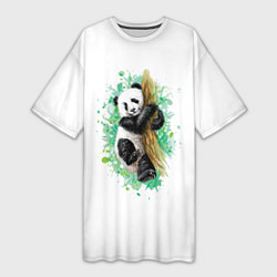 Женская длинная футболка Панда