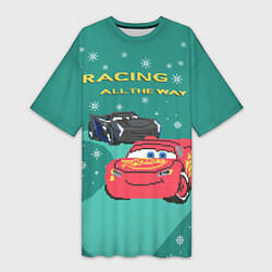 Женская длинная футболка Racing all the way