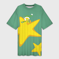 Женская длинная футболка Tweety and stars