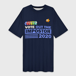 Женская длинная футболка Among Us Vote Out
