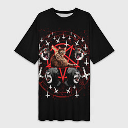 Женская длинная футболка Satanic Cat
