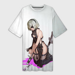 Женская длинная футболка NIER AUTOMATA 2B