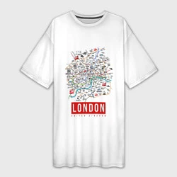 Женская длинная футболка Лондон