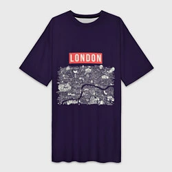Женская длинная футболка LONDON