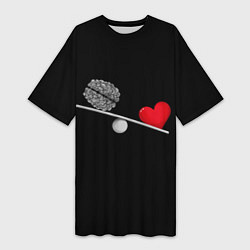 Женская длинная футболка Слушай Сердце