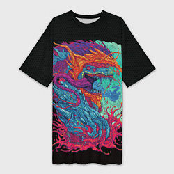 Футболка женская длинная Hyper beast art, цвет: 3D-принт