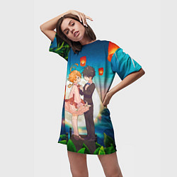 Футболка женская длинная Обещанный Неверленд, цвет: 3D-принт — фото 2