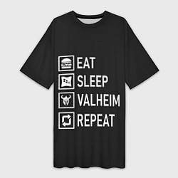 Женская длинная футболка EatSleepValheimRepeat