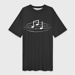 Женская длинная футболка Музыкальные ноты