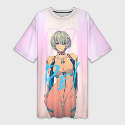 Женская длинная футболка Rei Ayanami