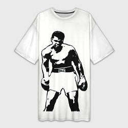 Футболка женская длинная The Greatest Muhammad Ali, цвет: 3D-принт