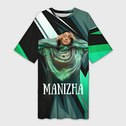 Футболка женская длинная Манижа Manizha, цвет: 3D-принт