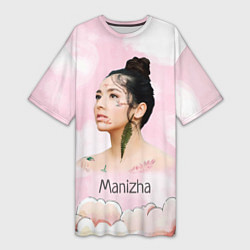 Футболка женская длинная Манижа Manizha, цвет: 3D-принт