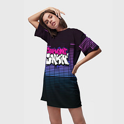 Футболка женская длинная Friday Night Funkin, цвет: 3D-принт — фото 2