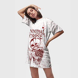 Футболка женская длинная Cannibal Corpse, цвет: 3D-принт — фото 2