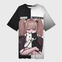 Футболка женская длинная MONOKUMA JUNKO, цвет: 3D-принт