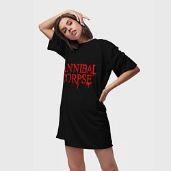 Футболка женская длинная Cannibal Corpse, цвет: 3D-принт — фото 2