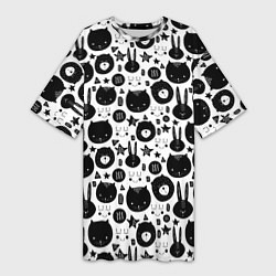 Женская длинная футболка Мультяшки