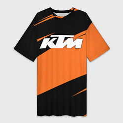 Футболка женская длинная KTM КТМ, цвет: 3D-принт