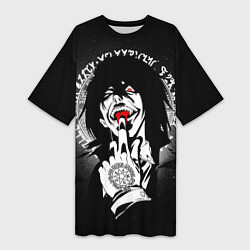 Женская длинная футболка Хеллсинг, Алукард