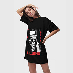 Футболка женская длинная Hellsing, цвет: 3D-принт — фото 2
