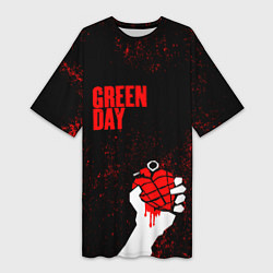 Женская длинная футболка Green day