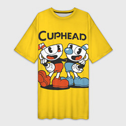 Женская длинная футболка CUPHEAD