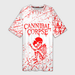 Футболка женская длинная Cannibal corpse, цвет: 3D-принт