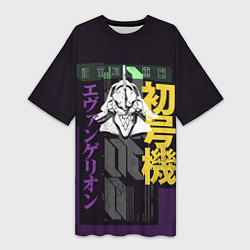 Женская длинная футболка Evangelion EVA 01