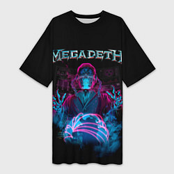 Футболка женская длинная MEGADETH, цвет: 3D-принт