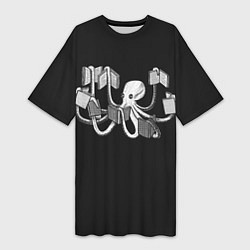 Женская длинная футболка Octopus Book