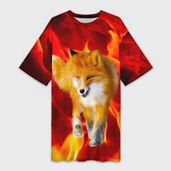 Женская длинная футболка Fire Fox