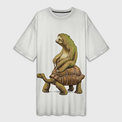 Женская длинная футболка Тише едешь А впрочем