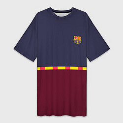 Женская длинная футболка FC Barcelona Flag and team Logo 202122
