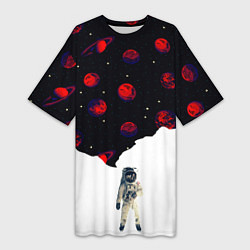 Женская длинная футболка Мысли космонавта про космос