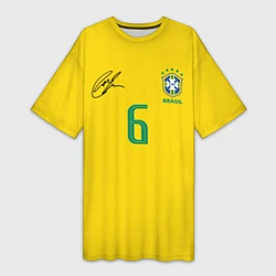 Футболка женская длинная Р Карлос футболка сборной, цвет: 3D-принт