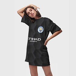 Футболка женская длинная Manchester City Home Goalkeeper 202122, цвет: 3D-принт — фото 2