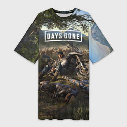 Женская длинная футболка Days gone Дикон и толпа фриков