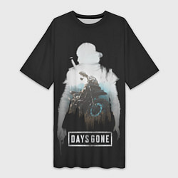 Женская длинная футболка Days gone силуэт Дикона